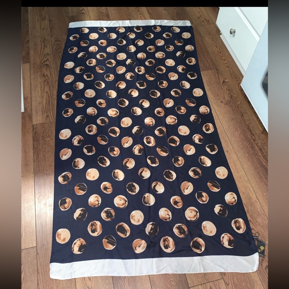 Scarf Fashion: 100% Silk Scarf / Wrap 71” X 35” Very Nice New W/ Tags